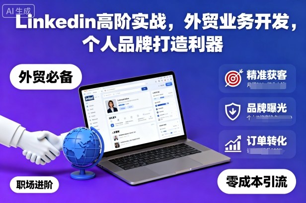 Linkedin高阶实战,外贸业务开发,个人品牌打造利器-百盟网