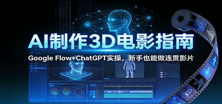 AI制作3D电影指南：Google Flow+ChatGPT实操，新手也能做连贯影片-百盟网