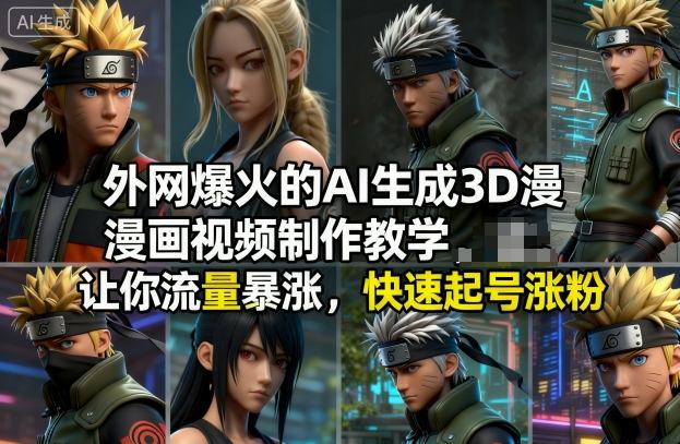 外网爆火的AI生成3D漫画视频制作教学，让你流量暴涨，快速起号涨粉！-百盟网