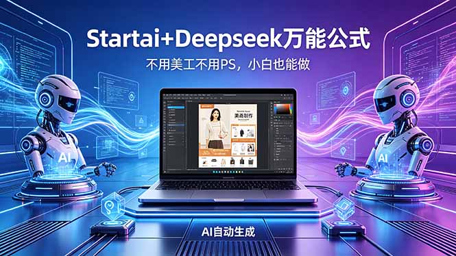 AI自动做电商详情页：Startai+Deepseek万能公式，不用美工不用PS，小白也能做-百盟网