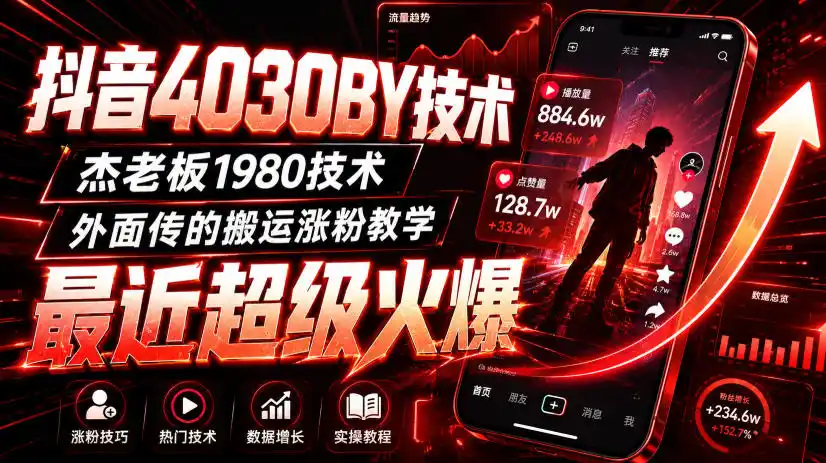 抖音4030搬运技术，杰老板1980技术，外面传的搬运涨粉教学，最近超级火爆！-百盟网