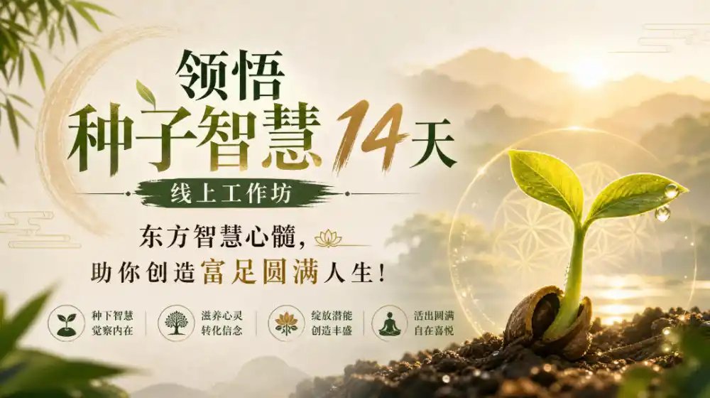 鹿大米领悟种子智慧14天线上工作坊，东方智慧心髓，助你创造富足圆满人生！-百盟网