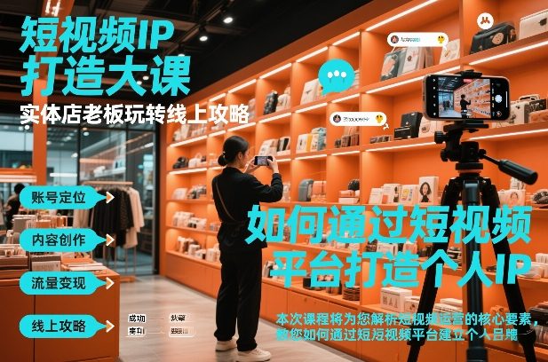 短视频ip打造大课，实体店老板玩转线上攻略-百盟网