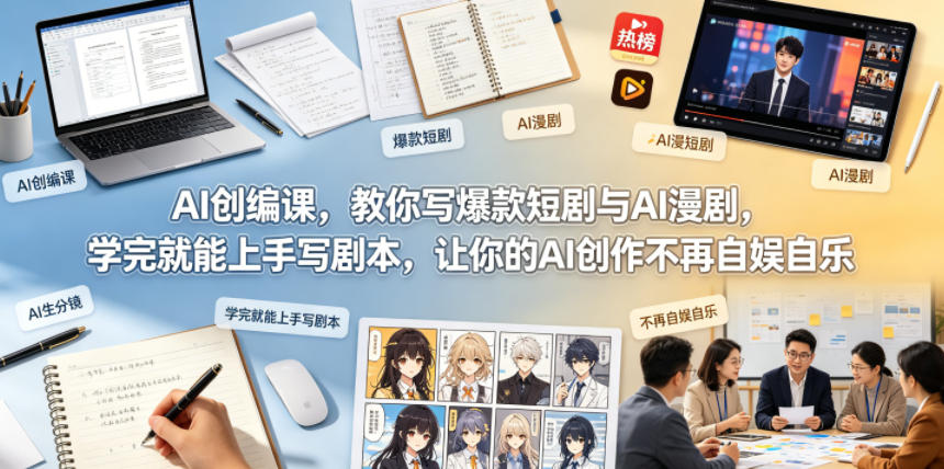 AI创编课，教你写爆款短剧与AI漫剧，学完就能上手写剧本，让你的AI创作不再自娱自乐(更新0521)-百盟网