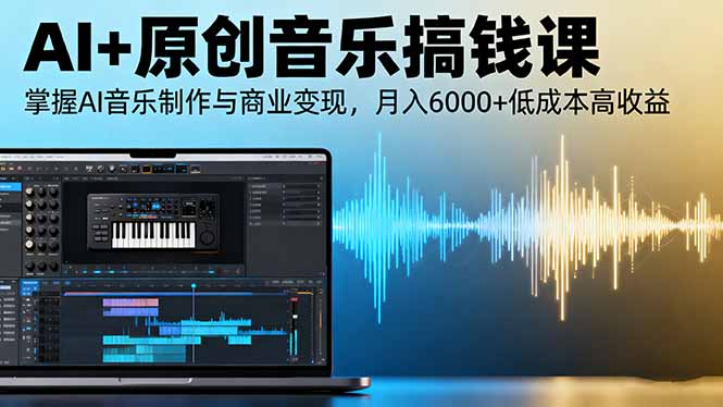 AI+原创音乐搞钱课：掌握AI音乐制作与商业变现，月入6000+低成本高收益-百盟网