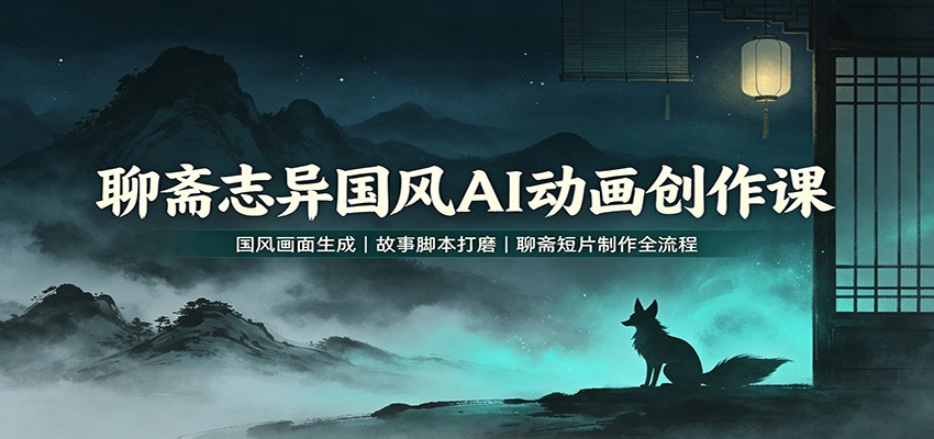 聊斋志异国风AI动画创作课：国风画面生成，故事脚本打磨，聊斋短片制作全流程-百盟网