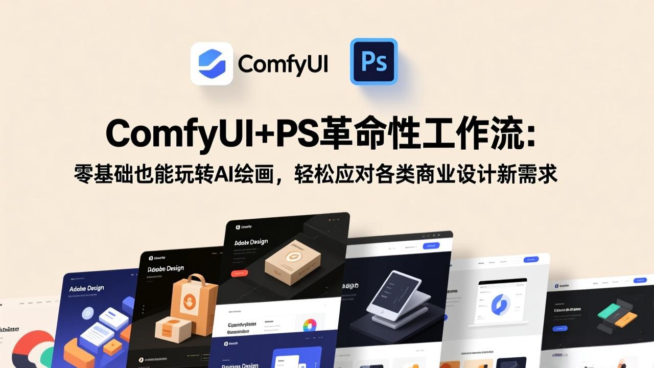 ComfyUI+PS革命性工作流：零基础也能玩转AI绘画，轻松应对各类商业设计新需求-百盟网