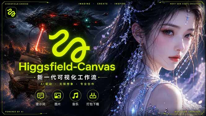 Higgsfield Canvas AI视频制作详解，节点式工作流搭建，重构新式视频创作完整教程-百盟网
