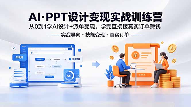 AI·PPT设计变现实战训练营，从0到1学AI设计+派单变现，学完直接接真实订单赚钱-百盟网