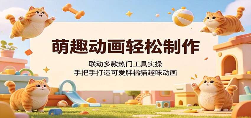 萌趣动画轻松制作，联动多款热门工具实操，手把手打造可爱胖橘猫趣味动画-百盟网