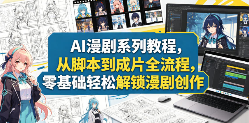 AI漫剧系列教程，从脚本到成片全流程，零基础轻松解锁漫剧创作-百盟网