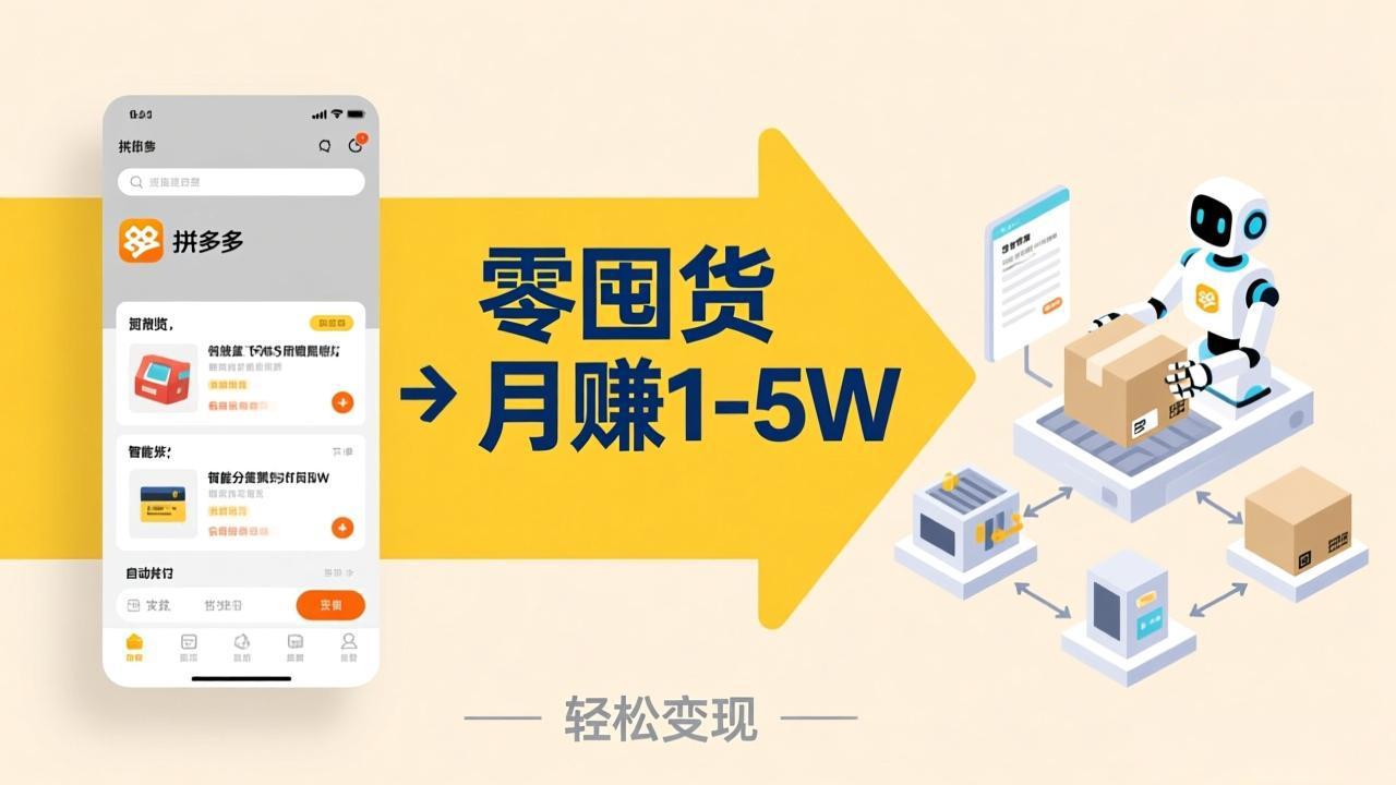 不用囤货不用跑单！拼多多虚拟玩法，机器人管理发货和客服，帮你月赚 1-5W-百盟网