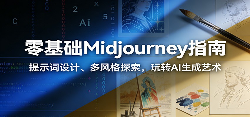 零基础Midjourney指南：提示词设计、多风格探索，玩转AI生成艺术-百盟网