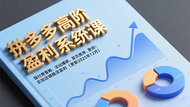 拼多多高阶盈利系统课，强付费策略、活动爆破、首页推荐，实现店铺稳定盈利(更新12月-百盟网