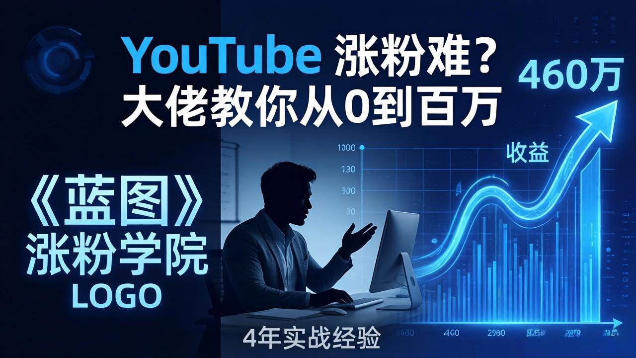 YouTube 涨粉难?《蓝图涨粉学院》:4 年赚 460 万的大佬教策略,从0到百万有路径!-百盟网