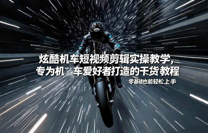 炫酷机车短视频剪辑实操教学，专为机车爱好者打造的干货教程，零基础也能轻松上手-百盟网