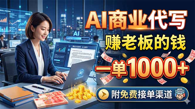 AI商业代写，赚老板的钱，一单1000+，附免费接单渠道-百盟网