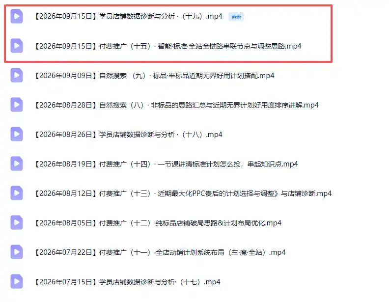 2026淘宝电商终局之战VIP课-更新1015：自然搜索+直通车+无界+精准人群，系统掌握测款动销与全店推广布局方法