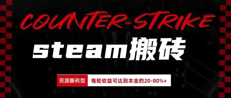 Steam搬砖，每轮收益为本金的20-80%，平均每天仅需半小时，新人轻松上手-百盟网