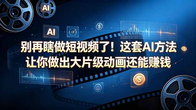 别再瞎做短视频了！这套 AI 方法让你做出大片级动画还能赚钱【原创双语字幕】-百盟网