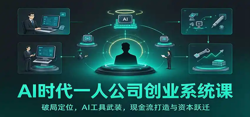 AI时代一人公司创业系统课：破局定位，AI工具武装，现金流打造与资本跃迁-百盟网