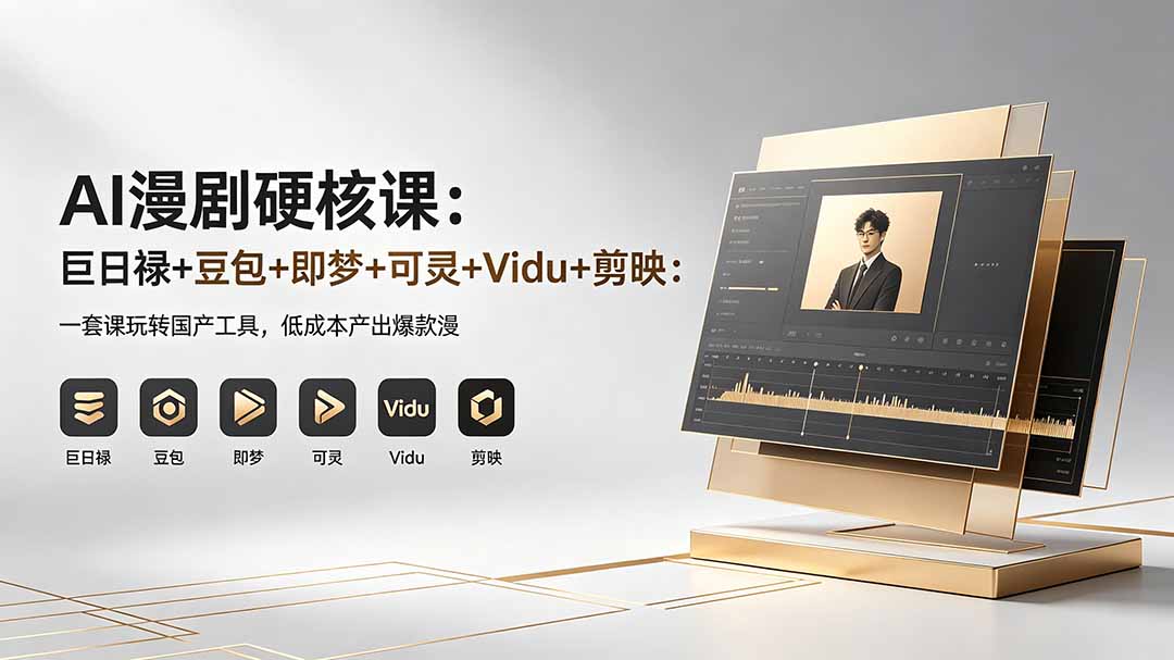 AI漫剧硬核课：巨日禄+豆包+即梦+可灵+Vidu+剪映：一套课玩转国产工具，低成本产出爆款漫剧-百盟网