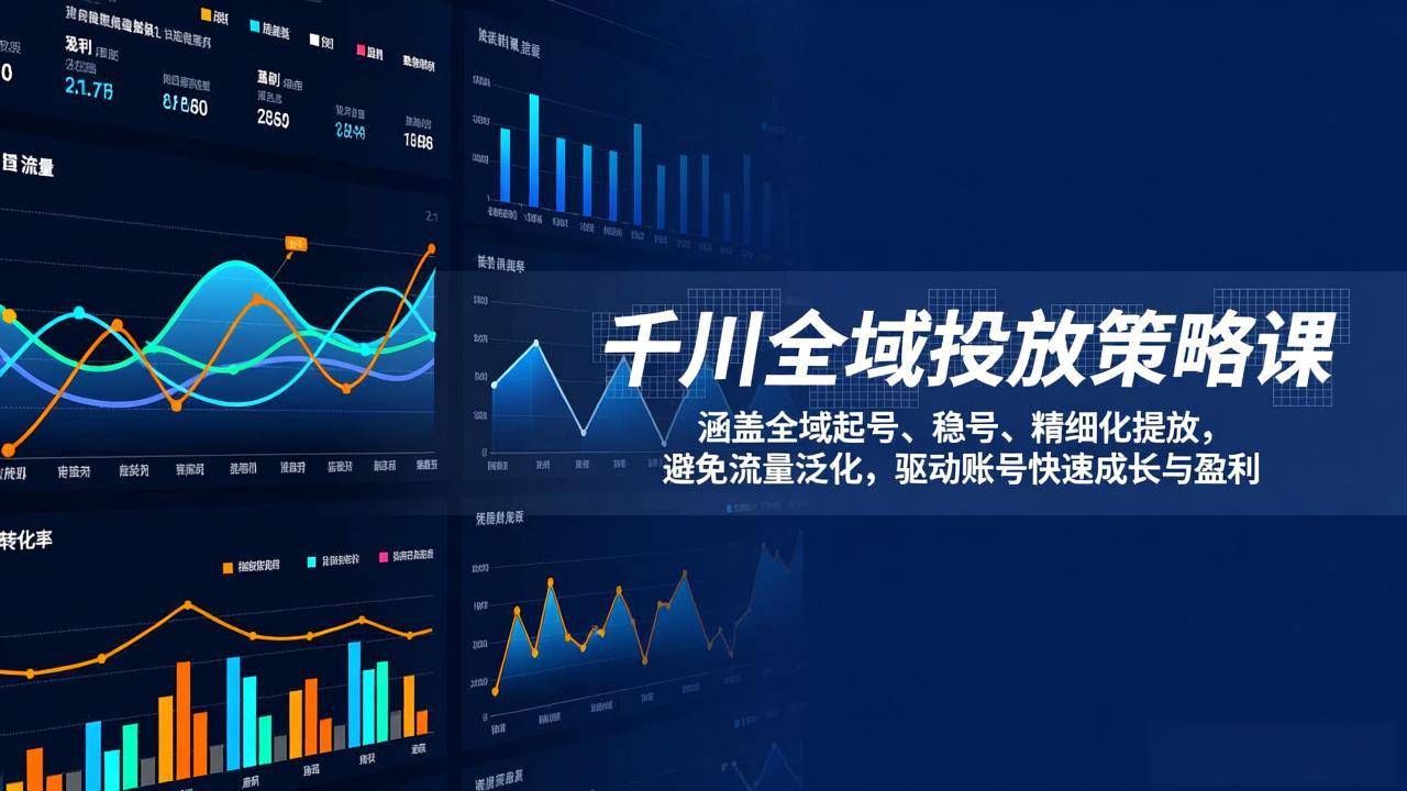 千川全域投放策略课：涵盖全域起号、稳号、精细化投放，避免流量泛化，驱动账号快速成长与盈利-百盟网