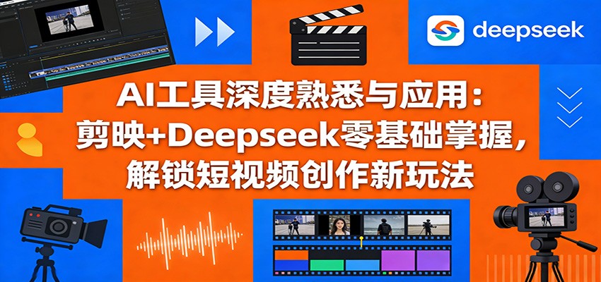 AI工具深度熟悉与应用：剪映+Deepseek零基础掌握，解锁短视频创作新玩法-百盟网