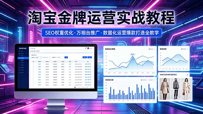 2026 淘宝金牌运营实战教程，SEO权重优化万相台推广，数据化运营爆款打造全教学-百盟网