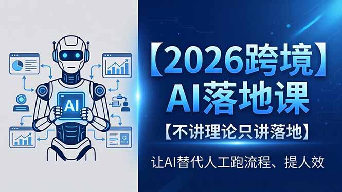2026跨境AI落地课，不讲理论只讲落地，让AI替代人工跑流程、提人效-百盟网