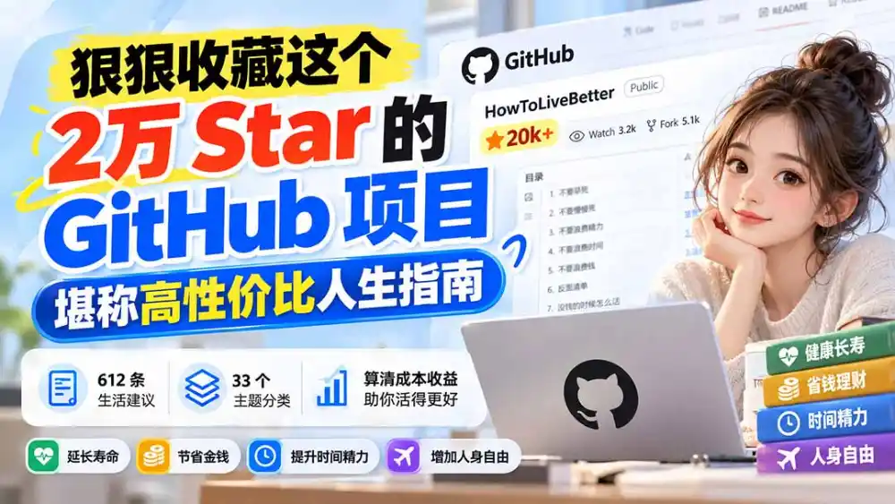狠狠收藏这个 2 万 Star 的 GitHub 项目，堪称高性价比人生指南。-百盟网