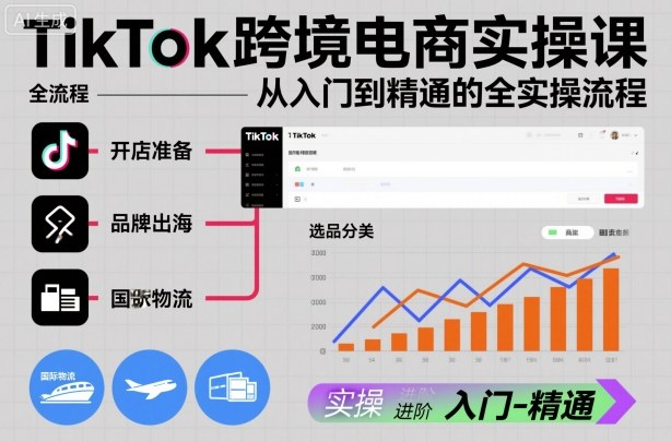 TikTok跨境电商实操课，从入门到精通的全实操流程-百盟网