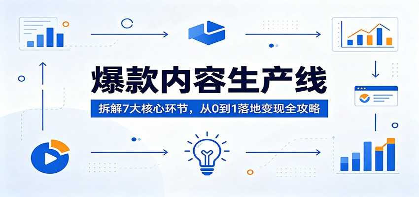 爆款内容生产线：拆解7大核心环节，从0到1落地变现全攻略-百盟网