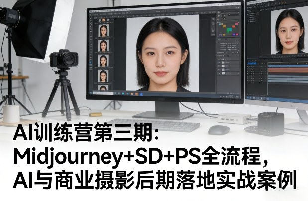 AI训练营第三期：Midjourney+SD+PS全流程，AI与商业摄影后期落地实战案例-百盟网