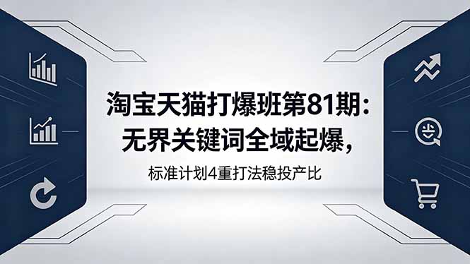 淘宝天猫打爆班第81期：无界关键词全域起爆，标准计划4重打法稳投产比-百盟网