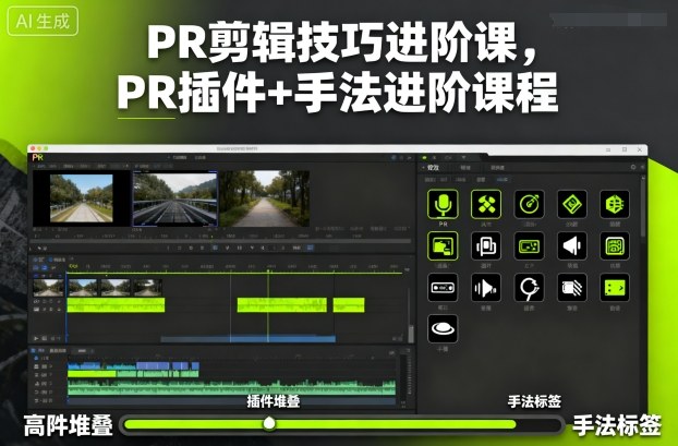 PR剪辑技巧进阶课，PR插件+手法进阶课程-百盟网