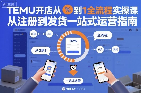 TEMU开店从0到1全流程实操课，从注册到发货一站式运营指南-百盟网