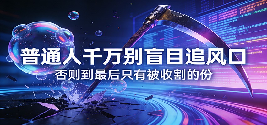 付费文章《通人千万别盲目追风口》否则到最后只有被收割的份-百盟网