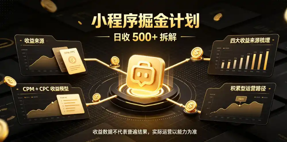 小程序推广计划，日收500+，腾讯官方打款，客户留存率高，收益长期稳定【揭秘】-百盟网