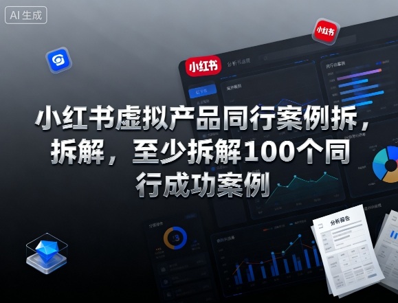 小红书虚拟产品同行案例拆解，至少拆解100个同行成功案例-百盟网