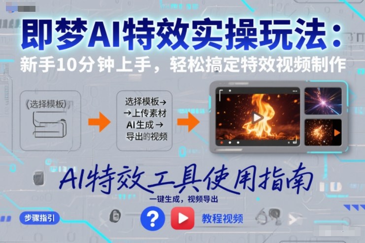 即梦AI特效实操玩法：新手10分钟上手，轻松搞定特效视频制作-百盟网