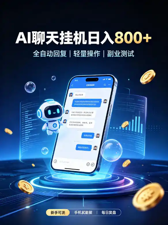 AI聊天挂G项目，日入800➕，全自动操作，适用个人副业，支持工作室矩阵操作【揭秘】-百盟网