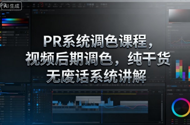PR系统调色课程，视频后期调色，纯干货无废话系统讲解-百盟网