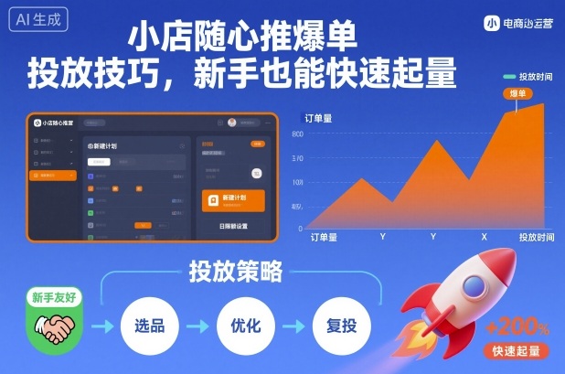 小店随心推爆单投放技巧，新手也能快速起量-百盟网