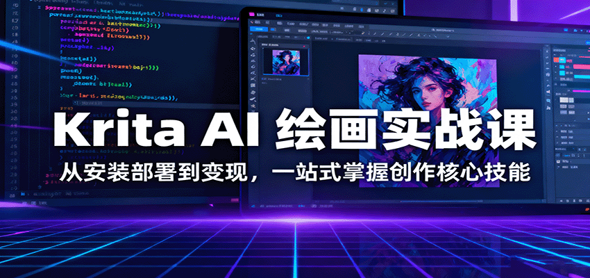 Krita AI 绘画实战课：从安装部署到变现，一站式掌握创作核心技能-百盟网