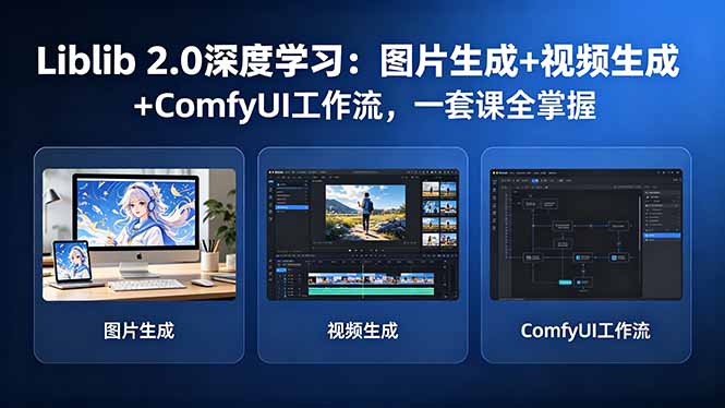 Liblib 2.0深度学习：图片生成+视频生成+ComfyUI工作流，一套课全掌握-百盟网