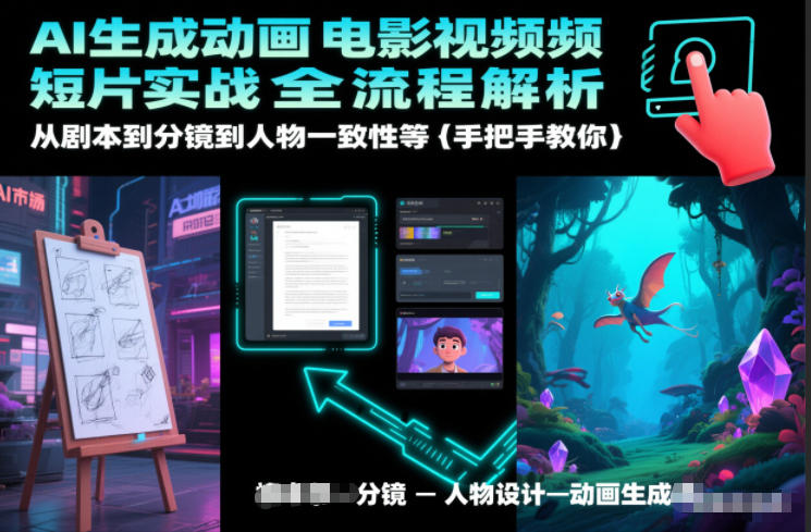AI生成动画电影视频短片实战全流程解析，从剧本到分镜到人物一致性等手把手教你-百盟网