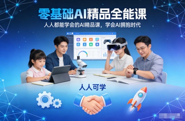 零基础AI精品全能课，人人都能学会的AI精品课，学会AI拥抱时代-百盟网