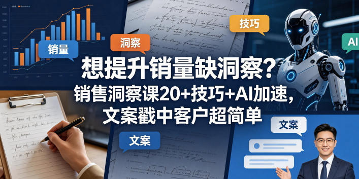 想提升销量缺洞察？销售洞察课20+技巧+AI加速，文案戳中客户超简单【原创双语字幕】-百盟网