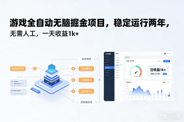 游戏全自动无脑掘金项目，稳定运行两年，无需人工，一天收益1k+【揭秘】-百盟网